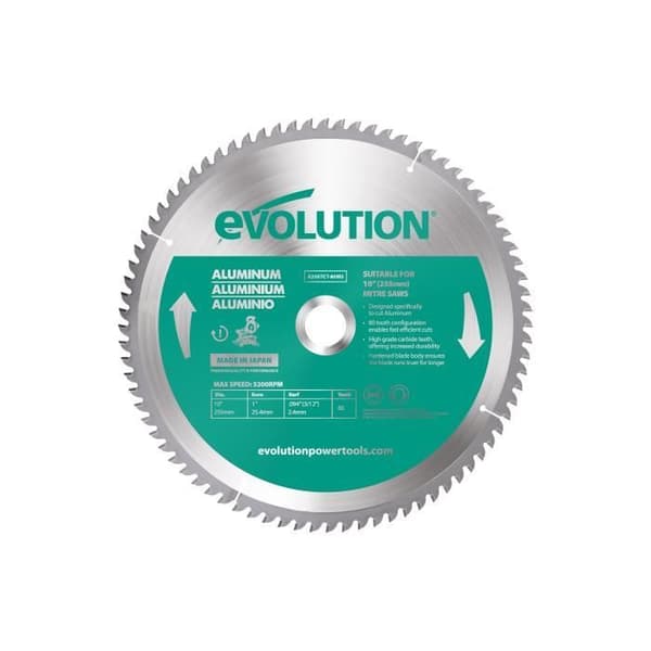 Sågblad - EVOLUTION POWER TOOLS - A255TCT - 255mm - 80 Tänder - Arborring 25.4mm