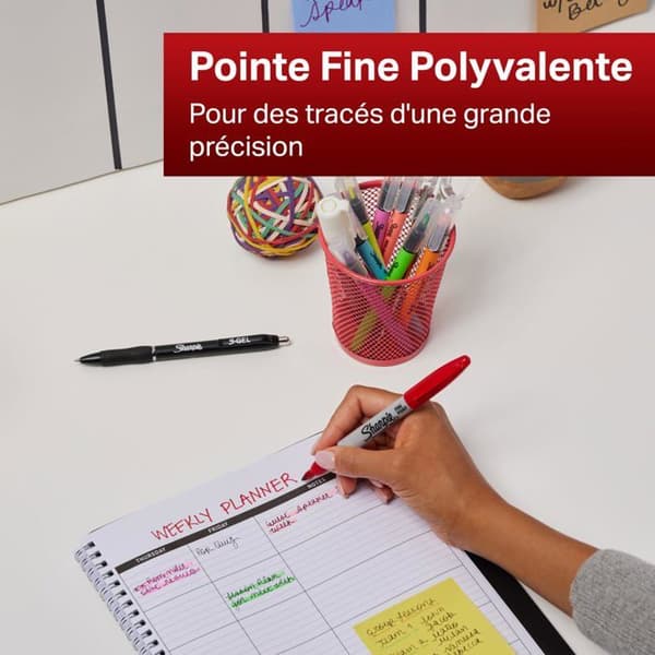 Sharpie - permanenta markörer fin spets Röd, 12-pack (S0810940)