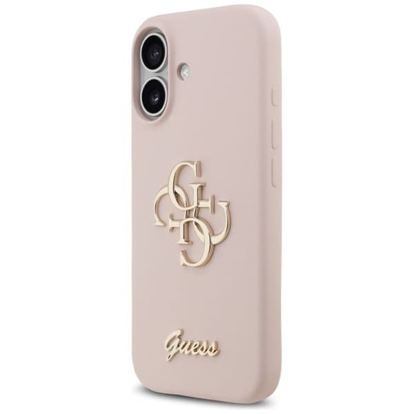 Coque Guess Silicone Big 4G Script för iPhone 17 - Ljusrosa