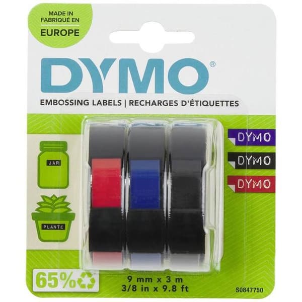 Rubaner 3D - DYMO - Assorterade - 9 mm x 3 m - Blank finish - Utomhusresistenta