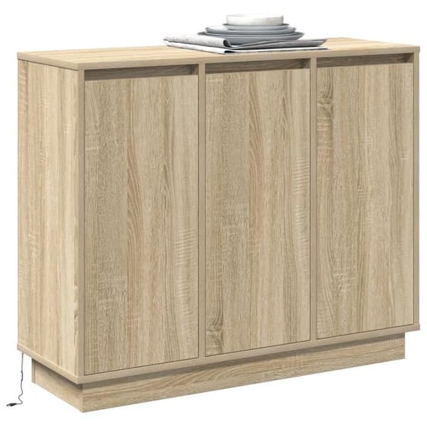 Buffé LED Ek Sonoma 90x32x75 cm i ingenjörsträ