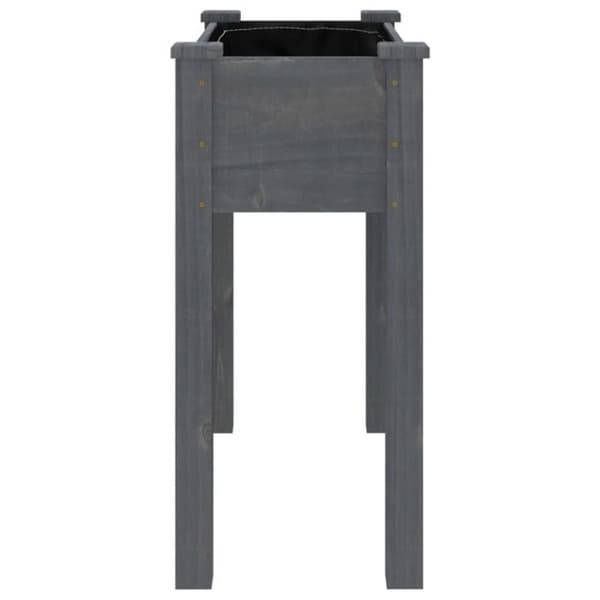 vidaXL planteringskar med grått foder 71x37x76 cm massivt granträ 364232