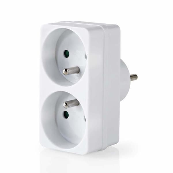 Strömkopplare - NEDIS - 2 ingångar - Vit - Klar för installation - Inomhus