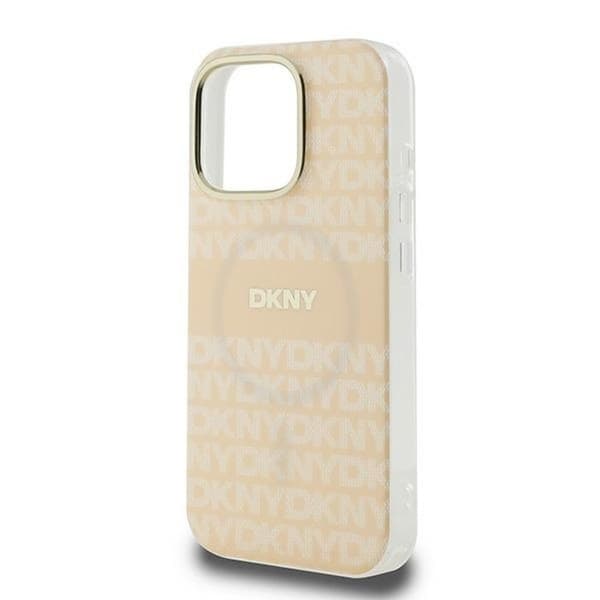 Coque för iPhone 16 Pro Max - DKNY Hardcase Repeat Texture Pattern With Stripe MagSafe (DKHMP16XHRHSEP) - Rosa