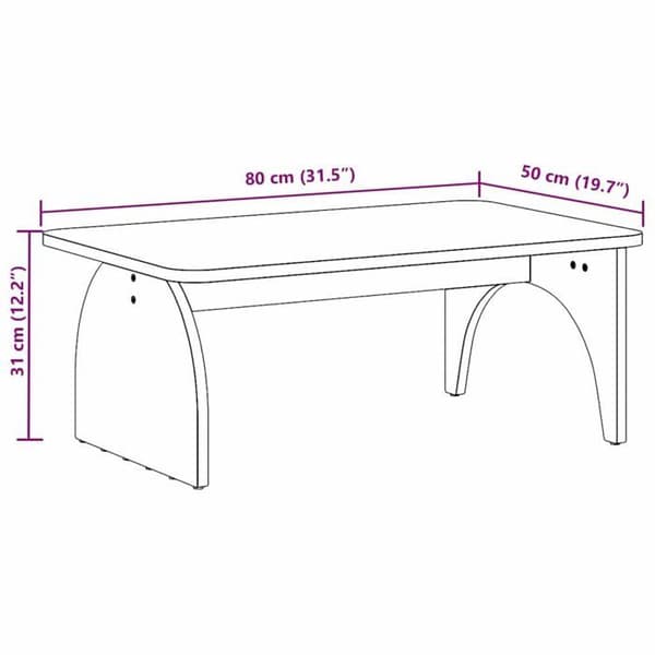 Massiv trä soffbord - vidaXL - Vit - 80x50x31 cm - Rustik furu - Rektangulär form - Inomhusbruk