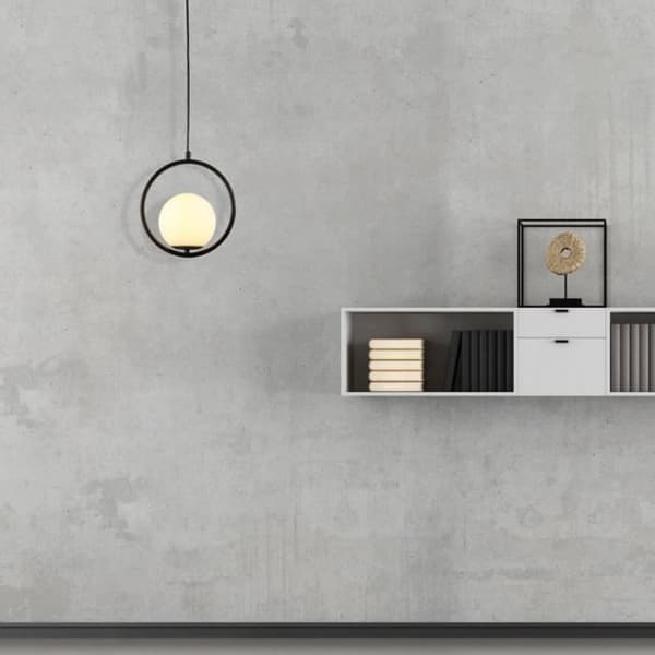 Glaspendel - KATE - E27 - Svart - Contemporary design - Ø160mm
