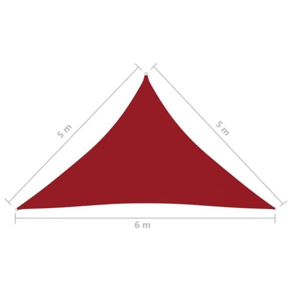 vidaXL Solskyddsduk Oxford Triangulär 5x5x6 m Röd