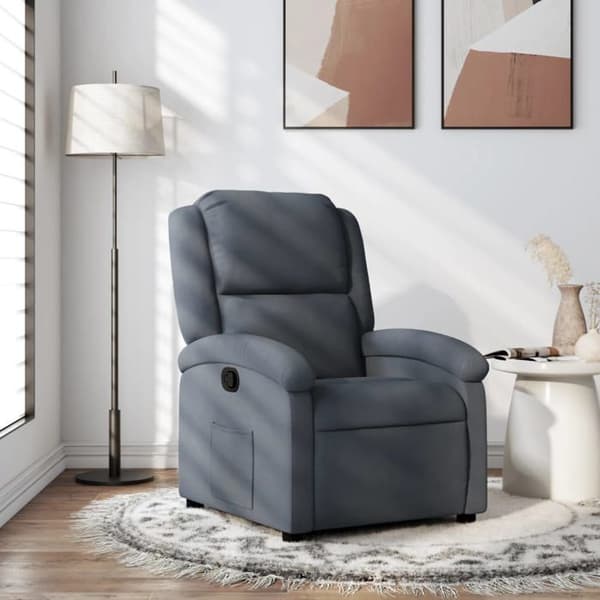 vidaXL Recliner stol i mørkegrå velur 3205492