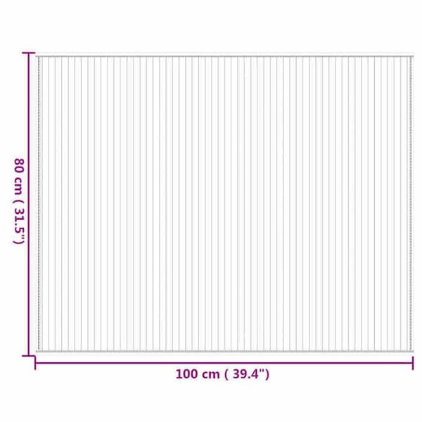 vidaXL Rektangulär matta naturlig 80x100 cm bambu 376901