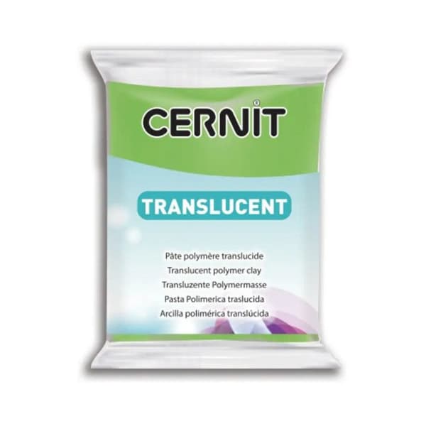 Polymerlera - Att baka - Modellera - Citrongrön - Block av 56g - Cernit - Genomskinlig