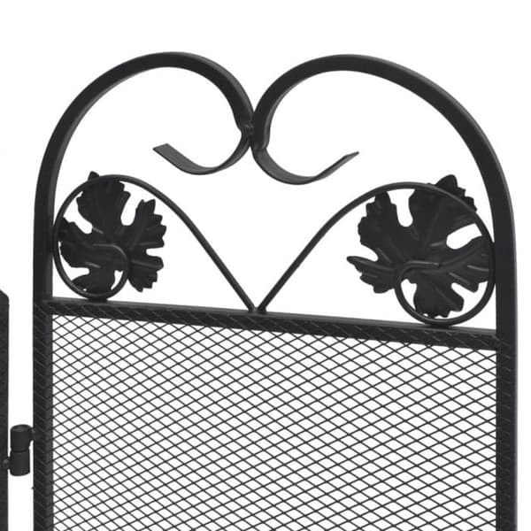 vidaXL 3-Panel Öppen spis Skärm Järn Svart