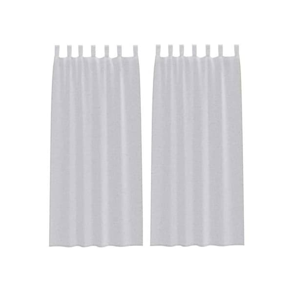 Gardiner i voile - vidaXL - Ljusgrå - Polyester - 245x140 cm - Set om 2 - Utomhusmontering