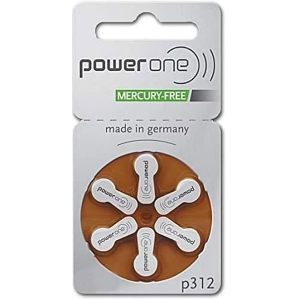Power One P 312 hörapparatbatterier (0% kvicksilver) per 10 dynor