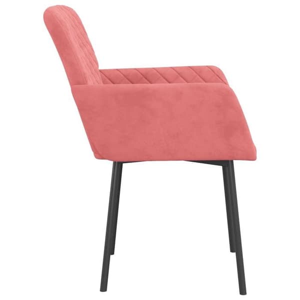 vidaXL Matstolar set om 2 Rosa Sammet 344783