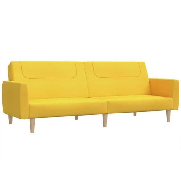 vidaXL 2-sits bäddsoffa gult tyg 375789