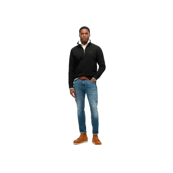 Sweatshirt Henley med Logotyp - Superdry