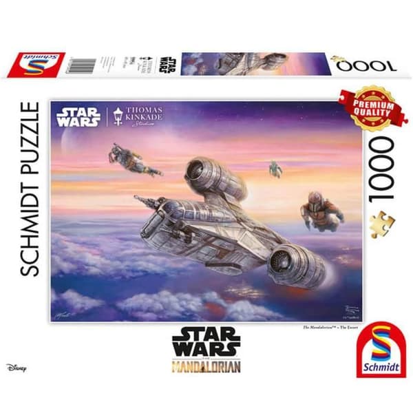 Pussel 1000 bitar: Star Wars The Mandalorian: Thomas Kinkade: Eskorten