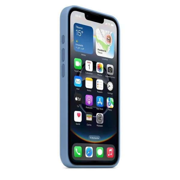 Tillbehör för Apple mobiltelefon i silikon Blå Vinter för iPhone 16:e och 17:e