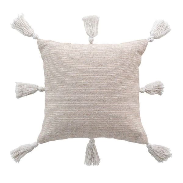 Kuddöverdrag med Pompom "Ines" 40x40cm Beige