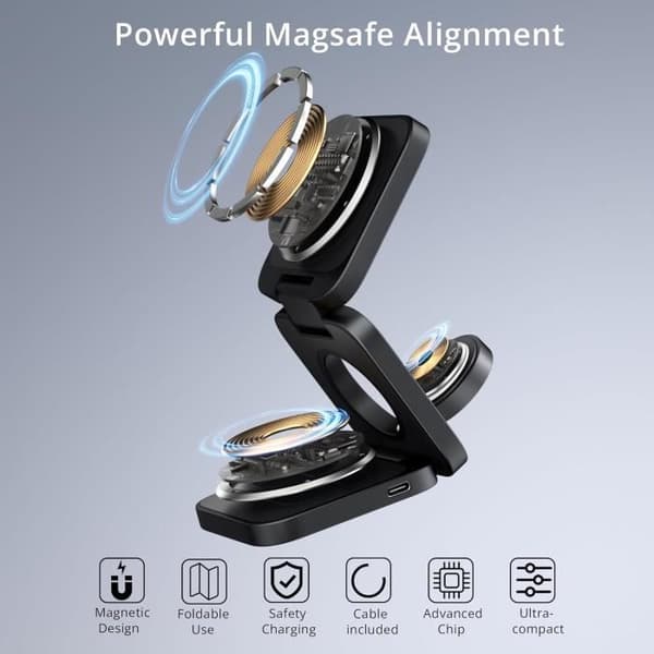 LULULOOK 3-i-1 Magsafe-laddare