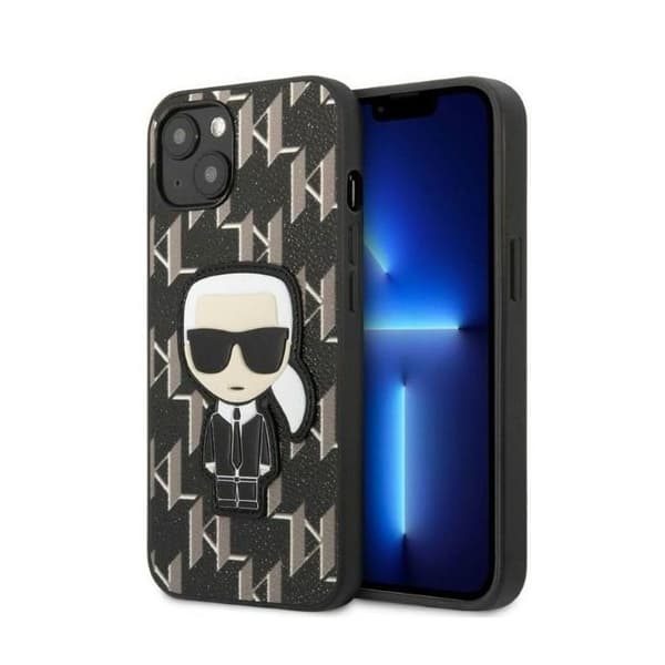 iPhone 13 mini-fodral Karl Lagerfeld Monogram Ikonik Patch Svart