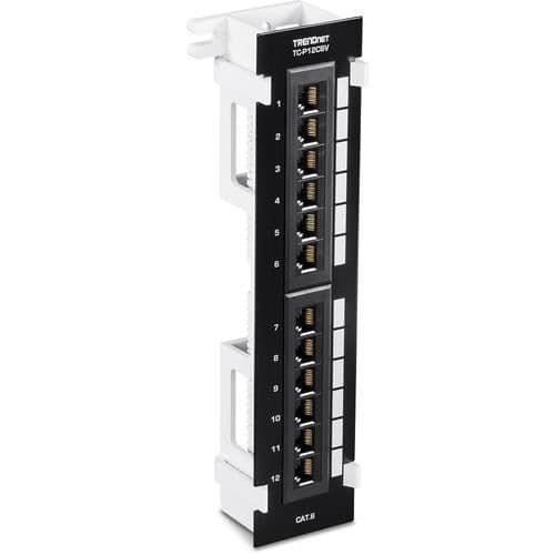 OSKÄLDAD 12-PORTAR CAT6 PATCH PANEL + 89D FÄSTE INKLUDERADE TREN