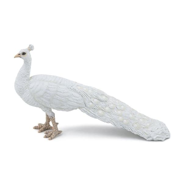 Figur - PAPO - Vit Påfågel - Vit - PVC - Handmålad