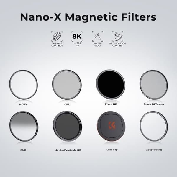 Polarisationsfilter - KF Concept - 62mm - CPL Magnetisk - Basring - Metalllock