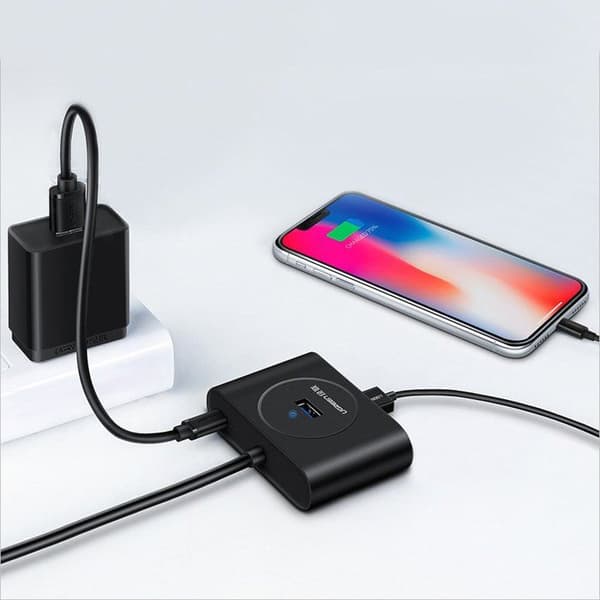 USB 3.0 Hub - UGREEN - 4 portar - Hög hastighet 5Gbps - Extern adapter - USB-skydd