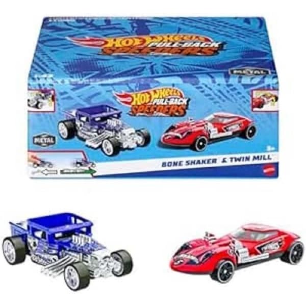 Hot Wheels®-2 Pull Back Vehicles-Set 1/43 skala HPR91