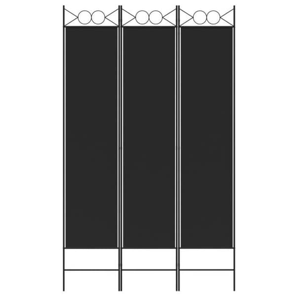 350149 vidaXL Separator 3 paneler Svart 120x200 cm Tyg