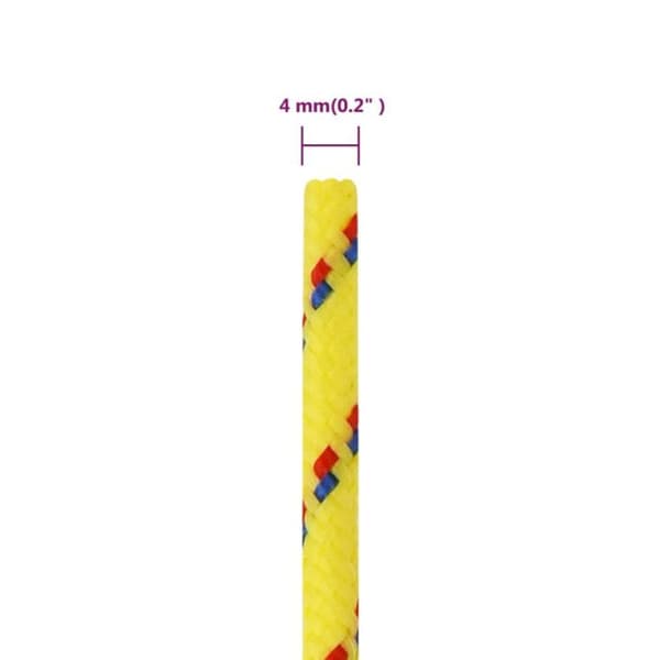 152592 vidaXL Båtkabel Gul 4 mm 25 m Polypropen