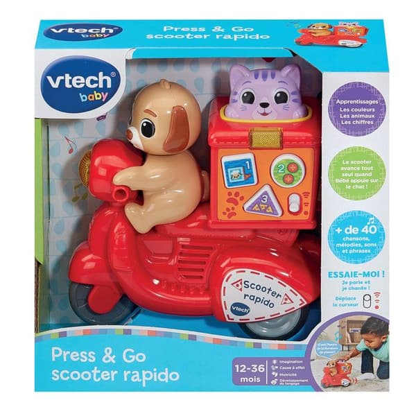 VTECH BABY - TRYCK OCH ÅK SCOOTER RAPIDO - Röd