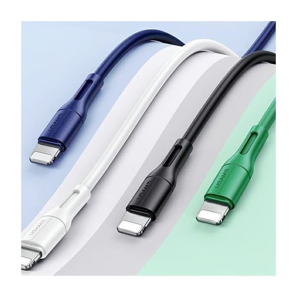 USAMS Lightning-kabel Svart 1m (Snabbladdning)