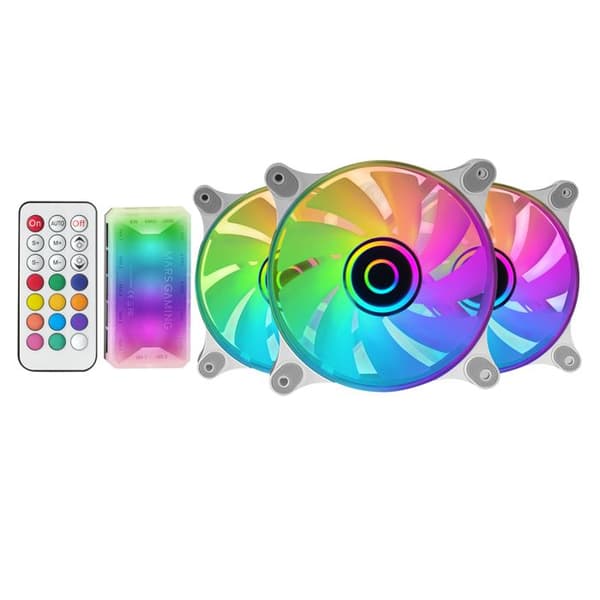 Kapsel fläktar - Mars Gaming - MF-3D RGB - 12cm - Vit - Kraftfull och tyst luftflöde