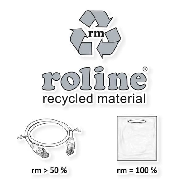 Patchkabel Cat.6A - ROLINE RM - 20 m - UTP - RJ-45 - Svart