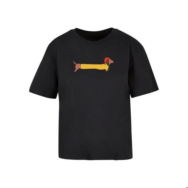 T-shirt dam Merchcode Julhund - svart