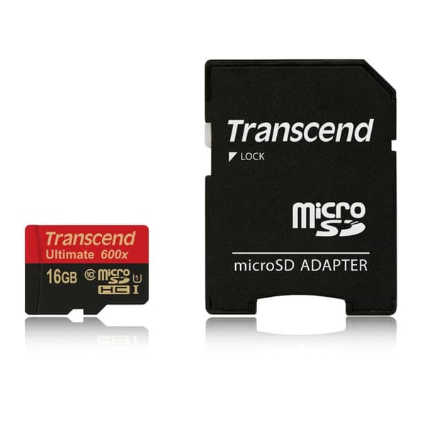 Flashminneskort - TRANSCEND - Ultimate - 16 GB - UHS Class 1 / Class10 - 600x - MicroSDHC UHS-I