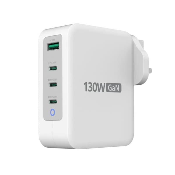 j5create 130W GaN USB-C 4-portars laddare
