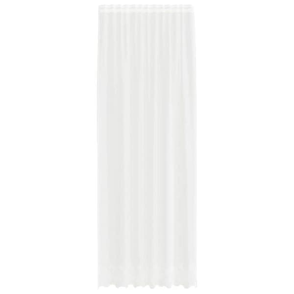 Blommönstrad spetsgardin - vidaXL - Vit - Polyester - 260x150 cm - Ljusfiltrerande - Integritetspaneler