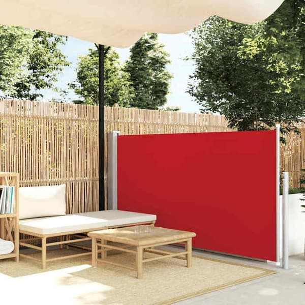 vidaXL Infällbar uteplats Sidomarkis 120x500 cm Röd