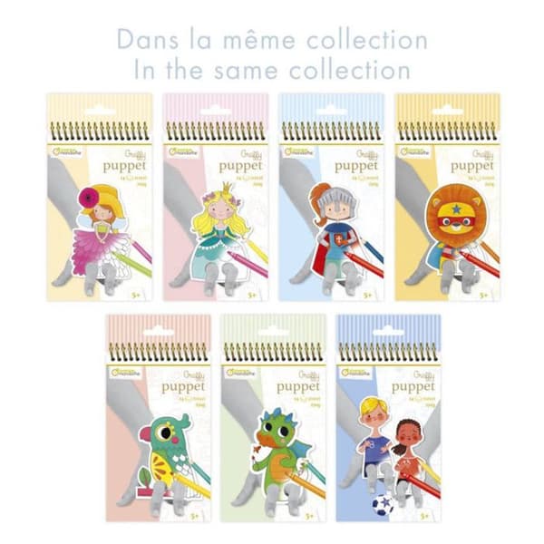 Avenue Mandarine - Målarbok fingerdockor Drakar & Riddare, 24 fingerdockor, fickformat