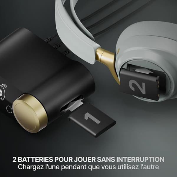 Gaming Headset - STEELSERIES - Arctis Nova Elite - Trådlös - 96 kHz/24 Bits - Sage & Gold