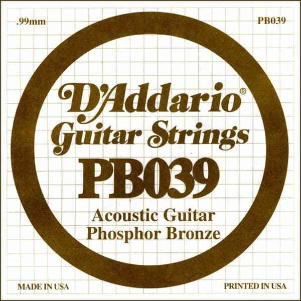 String Retail D'Addario akustisk gitarr lindad fosforbrons 039 - PB039