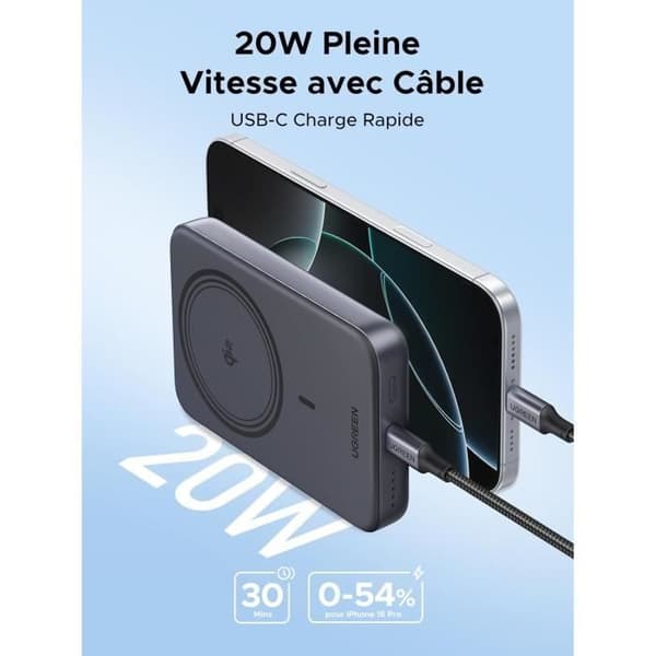 Externt Batteri - UGREEN - Nexode - 10000mAh - Qi2 15W - Magnetisk
