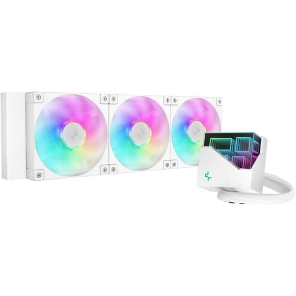 Vattenkylning AIO - DEEPCOOL LT360 ARGB - Fläktar 3x 120 mm ARGB - Vit