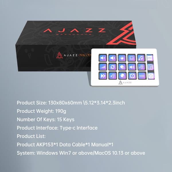 AJAZZ AKP153E Vit tangentbordskontroller
