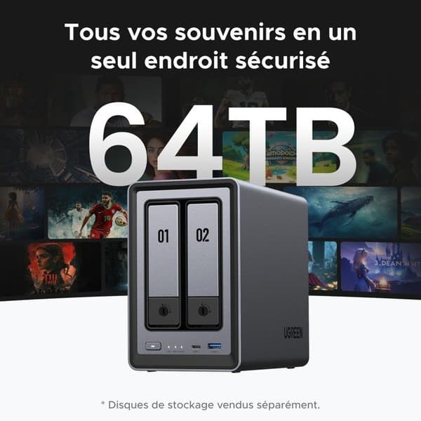NAS-server - UGREEN - DXP2800 - 2 fack - 8 GB