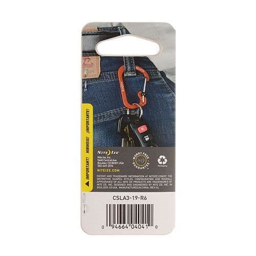nite ize slidelock moschettone i aluminium - 3 arancione