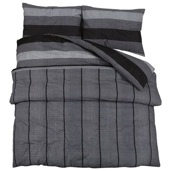 vidaXL Påslakanset Mörkgrå 200x200 cm Bomull 136429